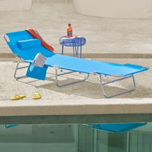 Liggestol, foldbar, L195 x B63 x H30 cm, turkis
