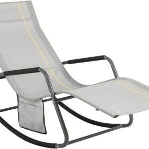 Solseng med opbevaringspose / gyngestol til haven, grå