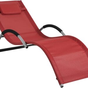 Solseng udemøbler, solseng, rød, testet til 120 kg